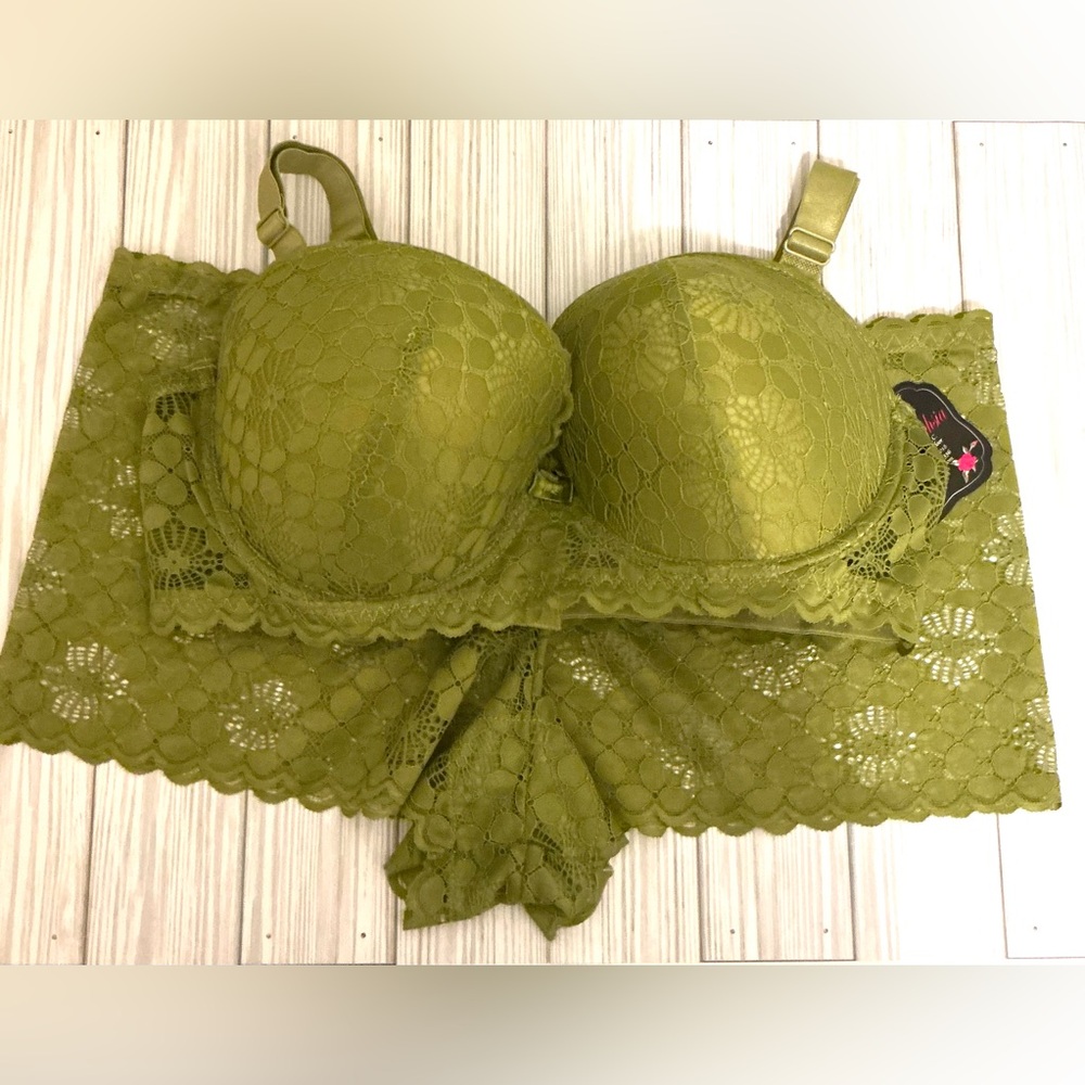 Olive Lace Lingerie Set